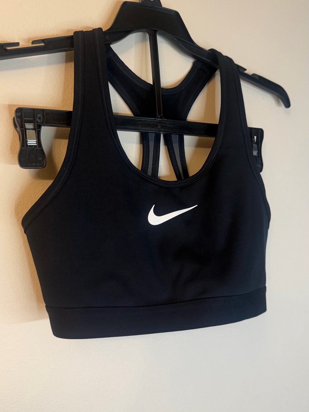 Nike Black Sports Bra with White Swoosh - Racerback Support